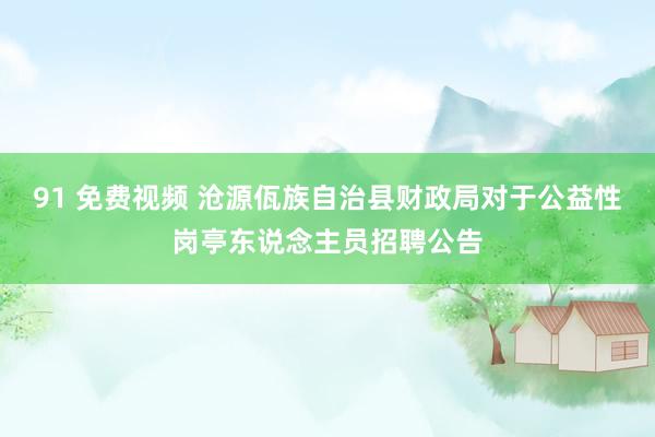 91 免费视频 沧源佤族自治县财政局对于公益性岗亭东说念主员招聘公告