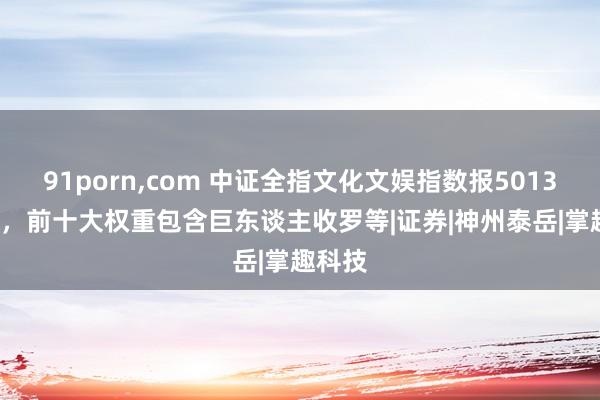 91porn，com 中证全指文化文娱指数报5013.27点，前十大权重包含巨东谈主收罗等|证券|神州泰岳|掌趣科技