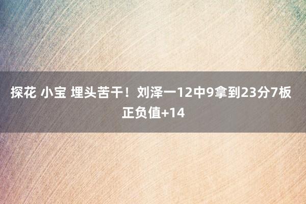 探花 小宝 埋头苦干！刘泽一12中9拿到23分7板 正负值+14